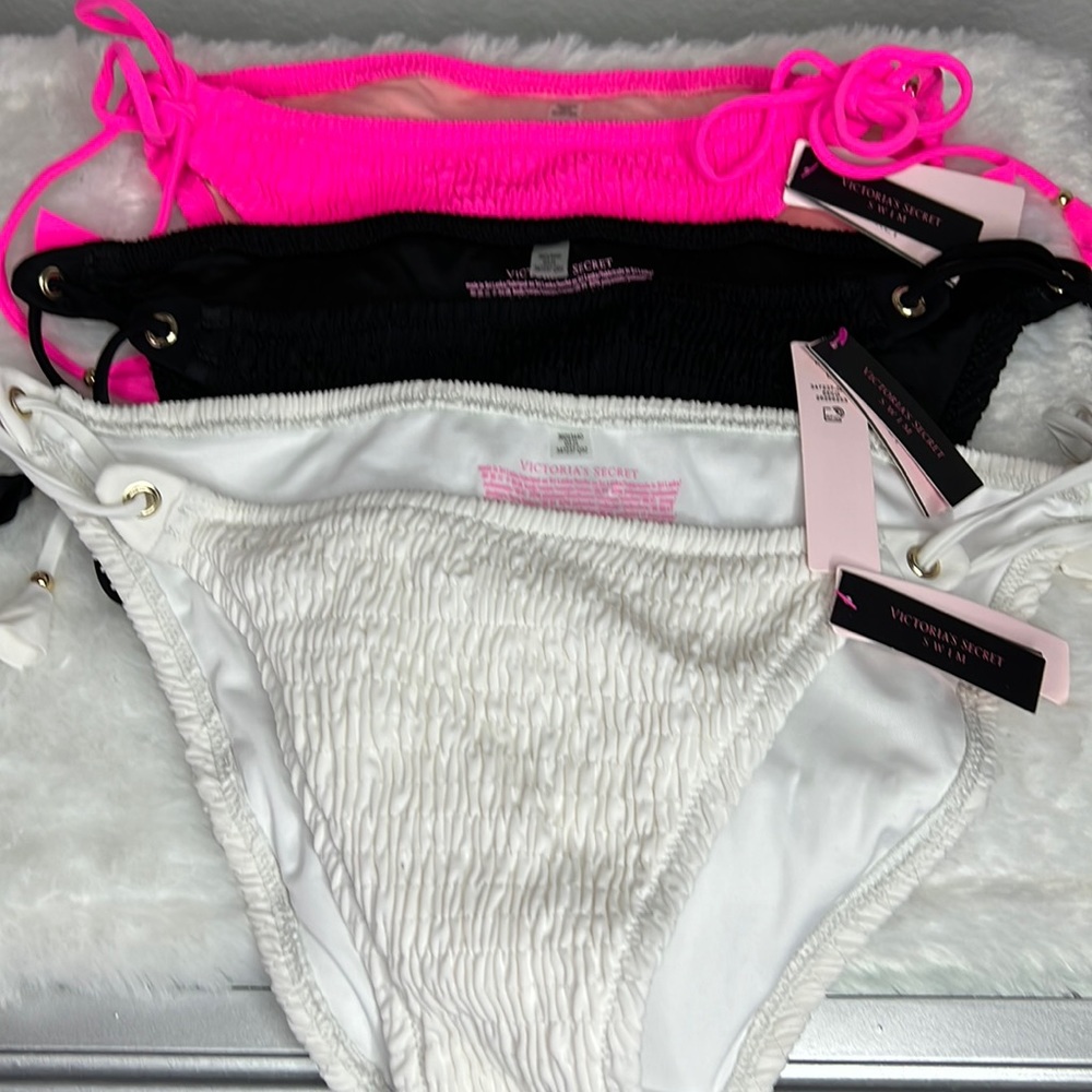 VS Alona Smocked String Bikini NWT L